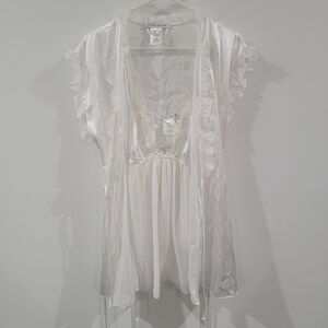 Intimo Donatella Womens Robe Nightie Thong‎ Size Medium Lace Babydoll Coquette